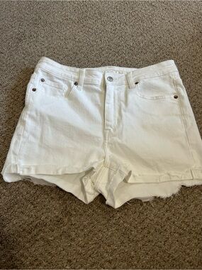 American Eagle Outfitters White Denim High-Rise Jean Shorts